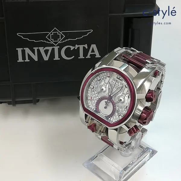 INVICTA インビクタ Reserve model 25949 Bolt Zeus Magnum 腕時計 シルバー×バーガンディー