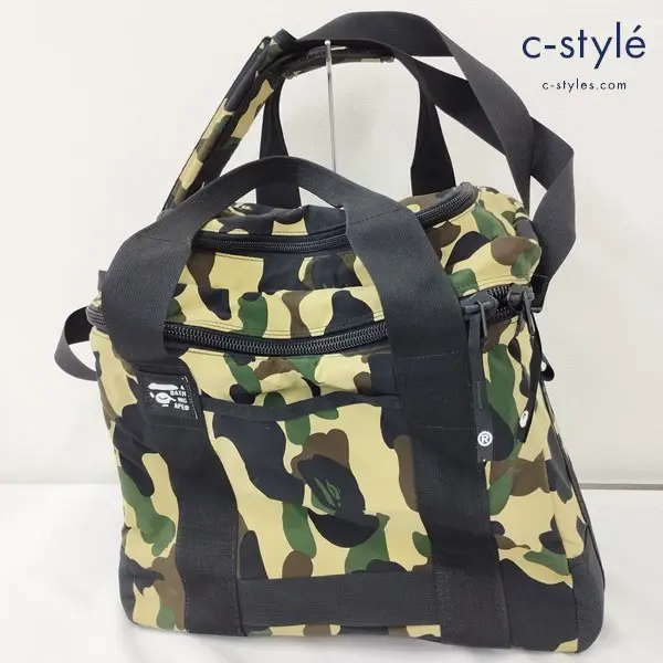 A BATHING APE アベイシングエイプ レコードバッグ カーキ系 カモフラ 迷彩柄 DJ Bag 鞄 カバン