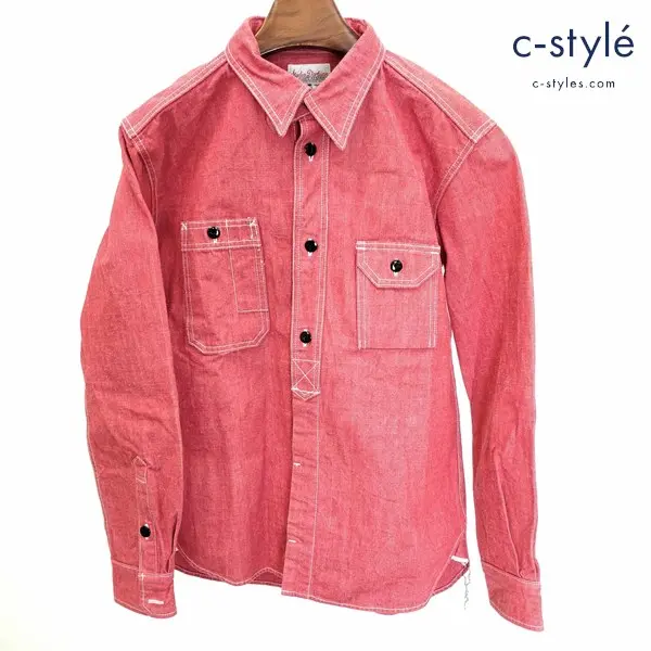 STUDIO D’ARTISAN ステュディオ ダルチザン ワークシャツ M レッド 長袖 綿100