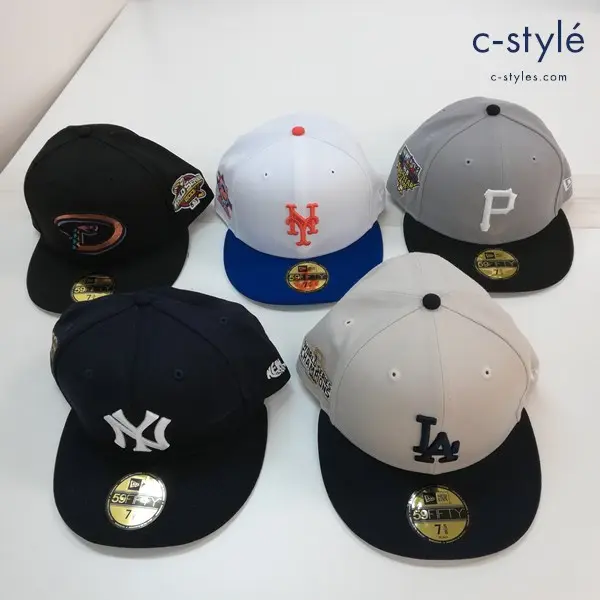 NEW ERA 59FIFTY キャップ 7・5/8 60.6cm ドジャース ヤンキース メッツ 他 MLB 野球 計5点