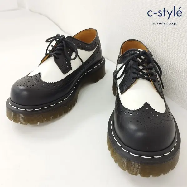 Dr.Martens ドクターマーチン 10458 5EYE BROGUE SHOES ウイングチップレザーシューズ UK4 ブラック×ホワイト