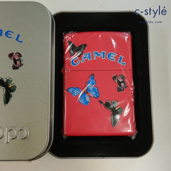 ZIPPO ジッポー CAMEL キャメル Butterfly オイルライター レッド バタフライ 蝶 喫煙具