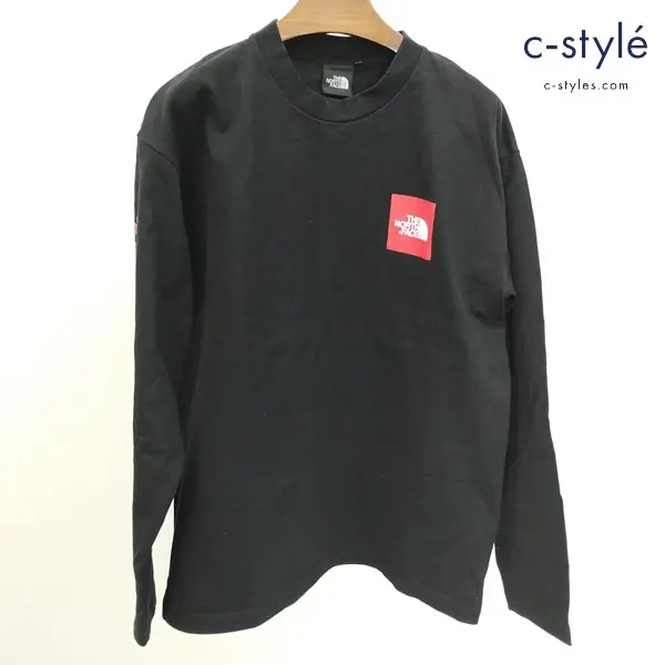 THE NORTH FACE ザノースフェイス L/S Square Logo Sleeve Tee XL ブラック NT31951 綿100 ロンT