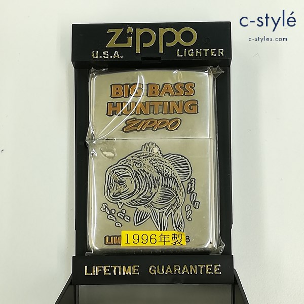 ZIPPO ジッポー 1996年製 BIG BASS HUNTING LIMITED オイルライター シルバー 喫煙具