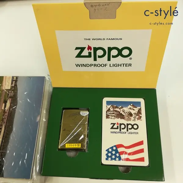 ZIPPO ジッポー 1994年製 outdoor sports 釣り用具 トランプ付き オイルライター ゴールド 喫煙具