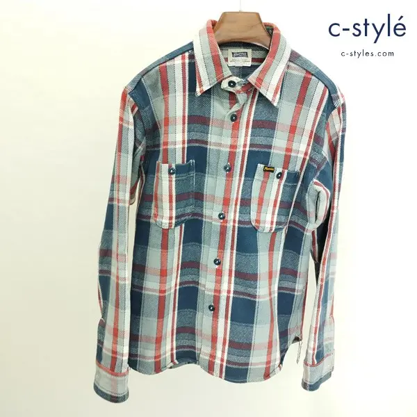 PHERROW’S フェローズ ネルシャツ 40 マルチカラー チャック柄 日本製 綿100