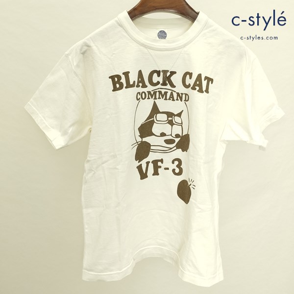 TOYS McCOY トイズマッコイ Tシャツ M ホワイト FELIX THE CAT VF-3 BLACK CAT COMMAND 半袖 プリント