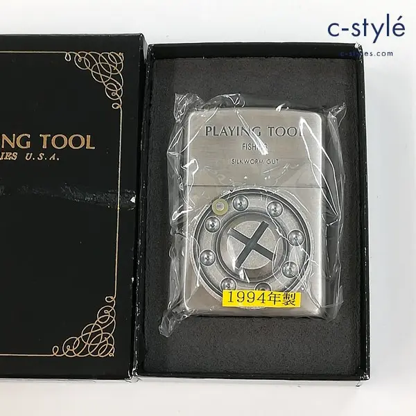 ZIPPO ジッポー 1994年製 PLAYING TOOL SERIES FISHING リール オイルライター シルバー 喫煙具