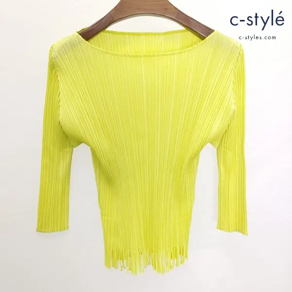 PLEATS PLEASE ISSEY MIYAKE プリーツカットソー 3 イエロー PP61-JK183 長袖 日本製 レディース
