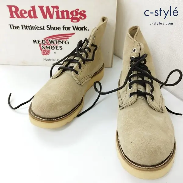 Red Wing レッドウィング 8167 8 ベージュ PLAIN TOE スエード USA製 レザーブーツ