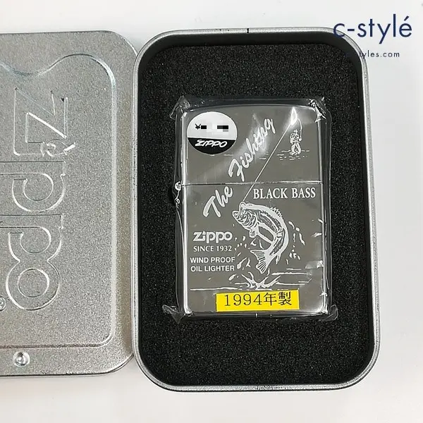 ZIPPO ジッポー 1994年製 The Fishing BLACK BASS ブラックバス オイルライター シルバー 喫煙具