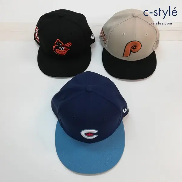 NEW ERA ニューエラ 59FIFTY キャップ 7・1/2 59.6cm MLB フィリーズ オリオールズ 他 計3点