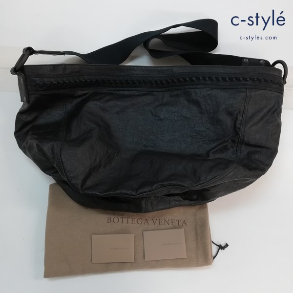 BOTTEGA VENETA ボッテガヴェネタ レザーショルダーバッグ ブラック イタリア製 革 鞄 カバン