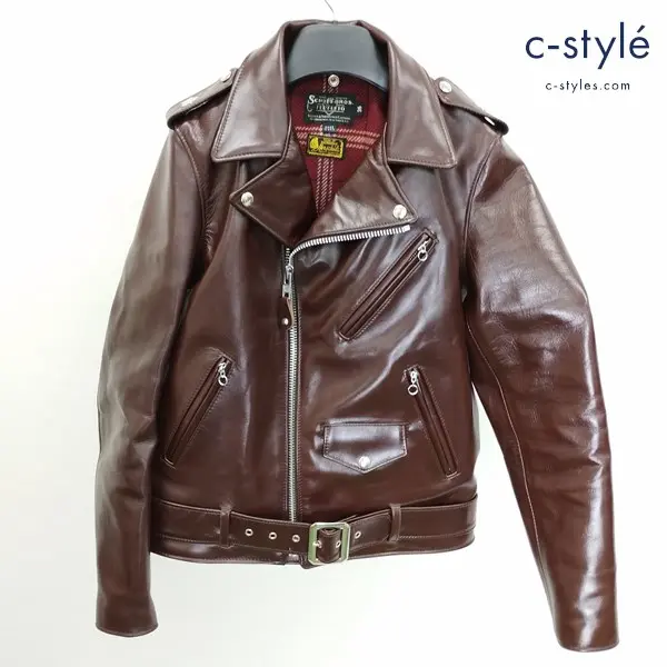 Schott ショット SPECIAL HORSEHIDE ONESTAR ダブルライダースジャケット 36 ダークブラウン 馬革 アメリカ製