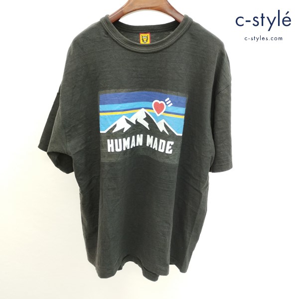 HUMAN MADE ヒューマンメイド Tシャツ 2XL ブラック 半袖 綿100 雪山 日本製 プリント