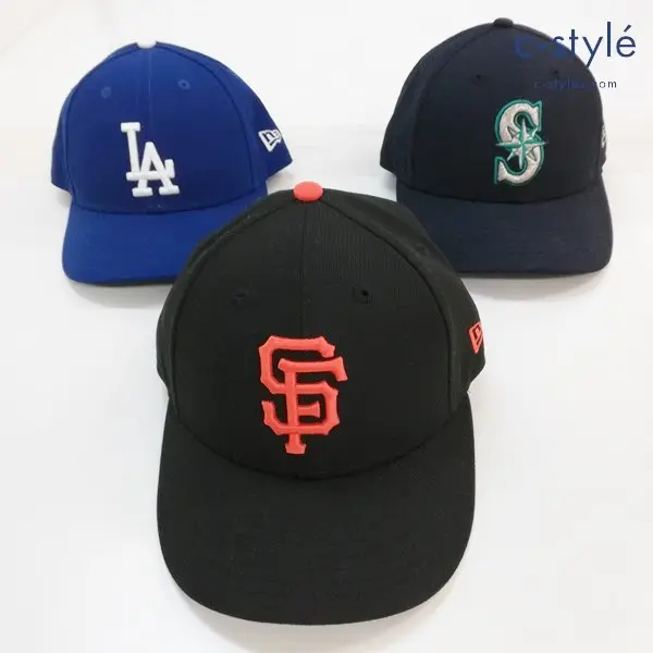 NEW ERA ニューエラ 59FIFTY キャップ 7 55.8cm MLB ドジャース ジャイアンツ マリナーズ 計3点