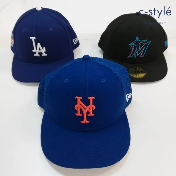 NEW ERA ニューエラ 59FIFTY キャップ 7・3/8 58.7cm MLB ドジャース メッツ マリーンズ 計3点