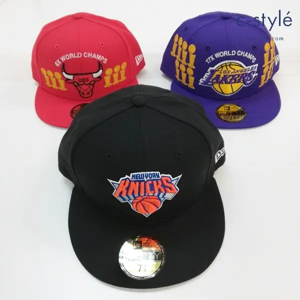 NEW ERA ニューエラ 59FIFTY キャップ 7・3/8 58.7cm NBA レイカーズ ブルズ ニックス 計3点