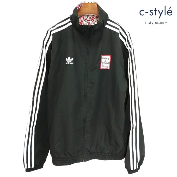 adidas×Have a Good Time リバーシブルトラックジャケット M 黒 マルチカラー DP7444 ウィンドブレーカー