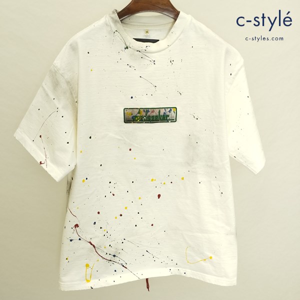 mindseeker マインドシーカー Tシャツ L ホワイト MS-19SS-19 日本製 綿100 ペイント加工 半袖