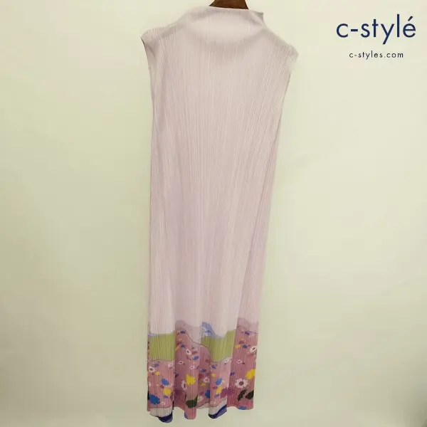 PLEATS PLEASE ISSEY MIYAKE プリーツ ノースリーブワンピース 5 ピンク PP51-JH797 ロング 日本製