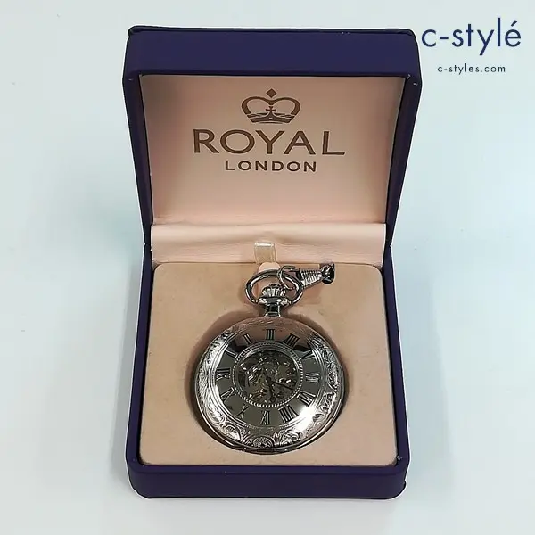 ROYAL LONDON ロイヤルロンドン 懐中時計 シルバー 手巻き スケルトン