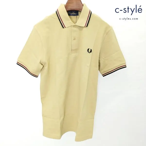 FRED PERRY フレッドペリー ポロシャツ 38 イエローオーカー M12N 半袖 綿100 イングランド製