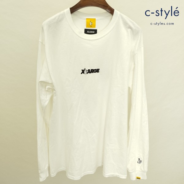 FR2 エフアールツー × X-LARGE エクストララージ Moon chaser L/S Tee 長袖Tシャツ ホワイト 刺繍 プリント