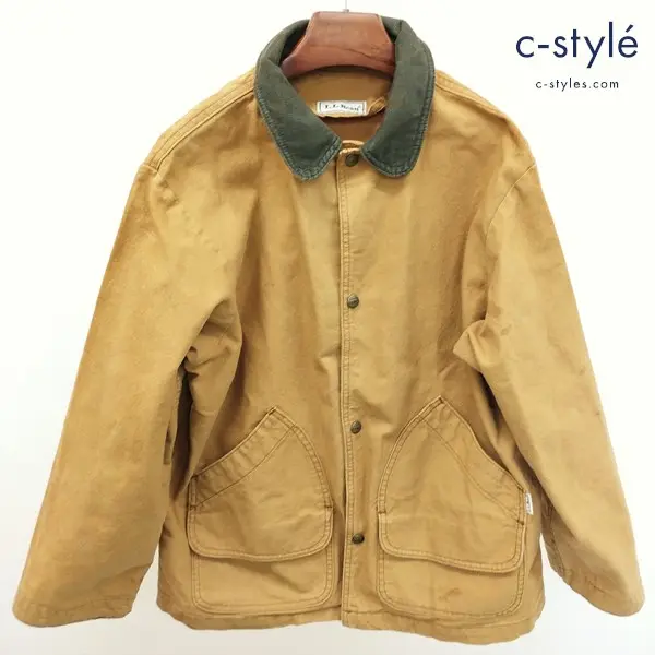 L.L.BEAN エルエルビーン カバーオール ハンティングジャケット ブラウン ドットボタン ロゴパッチ ロゴボタン