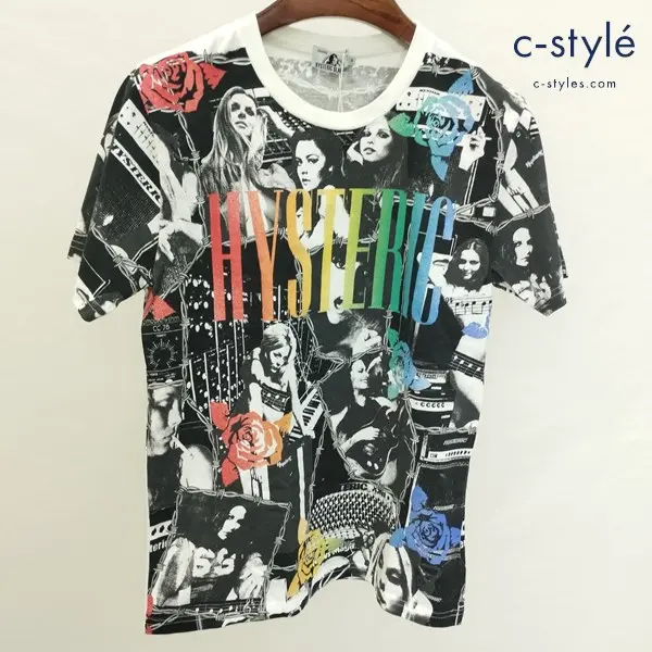 HYSTERIC GLAMOUR ガールプリントTシャツ S マルチカラー 半袖 総柄 0263CT11 日本製 綿100
