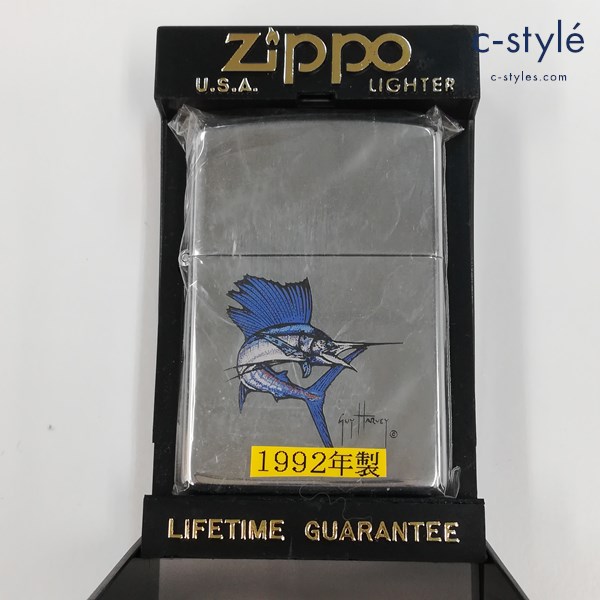 ZIPPO ジッポー 1992年製 カジキマグロ オイルライター シルバー 喫煙具