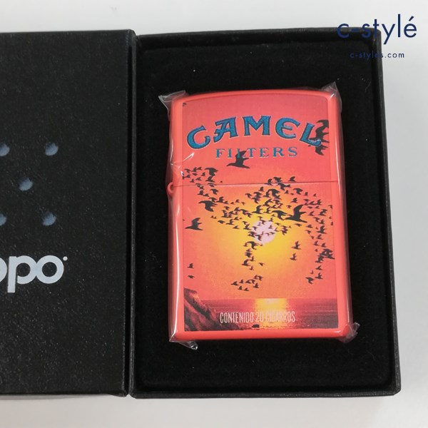 ZIPPO ジッポー CAMEL キャメル 夕日 鳥の群れ オイルライター オレンジ 喫煙具