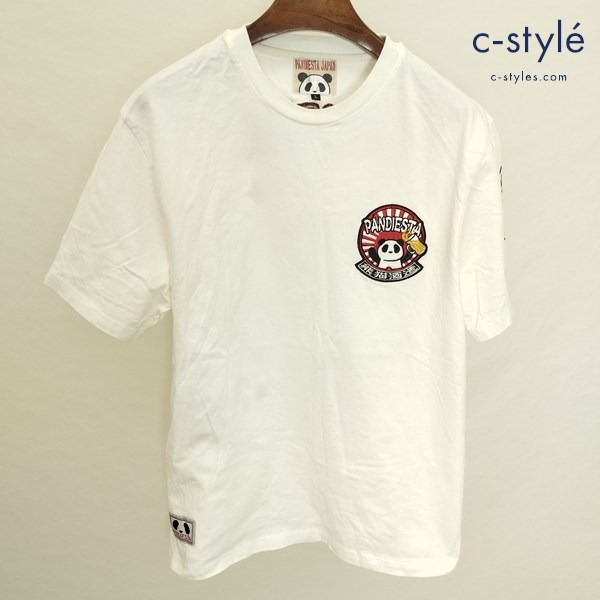 PANDIESTA パンディエスタ 半袖 L ホワイト Tシャツ パンダ 熊猫 熊猫酒造 刺繍 綿100 525207