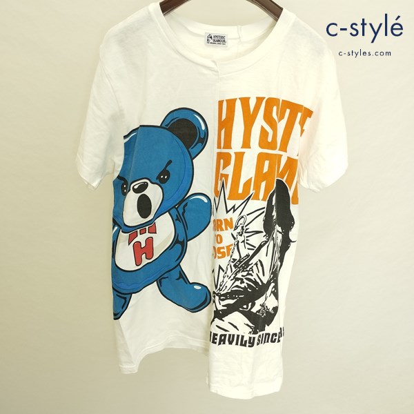 HYSTERIC GLAMOUR GIRL＆HALF SLIM BEAR オーバーサイズTシャツ FREE ホワイト 01201CT06 レディース