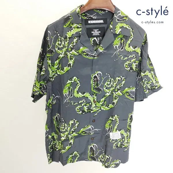 NEIGHBORHOOD ネイバーフッド ALOHA RATTLESNAKE/R-SHIRT SS 201TSNH-SHM08 アロハシャツ M グレー系