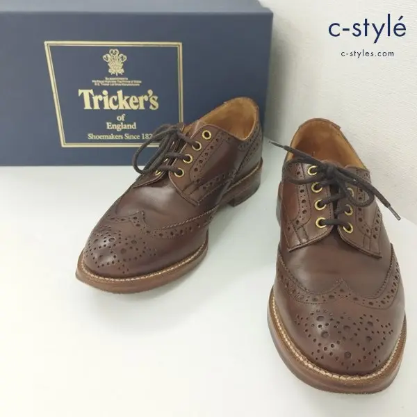 Tricker’s トリッカーズ BOURTON バートン ウイングチップレザーシューズ 8 ブラウン M7292 イングランド製