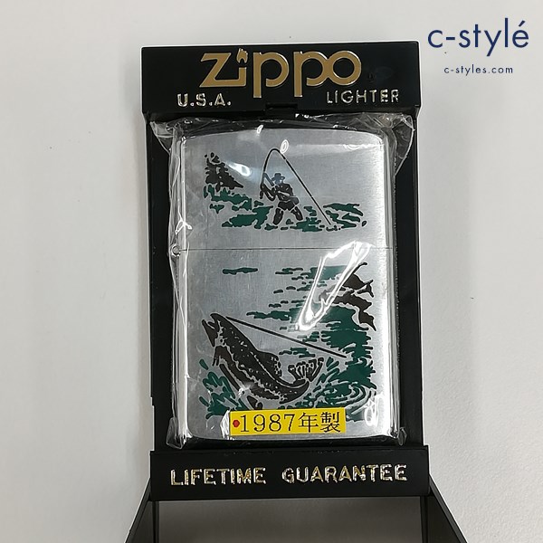 ZIPPO ジッポー 1987年製 フィッシング 釣り オイルライター シルバー 喫煙具