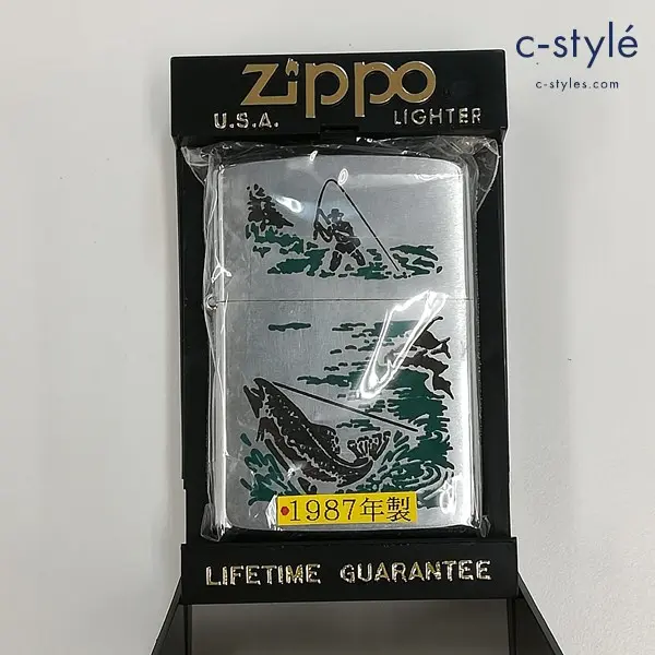 ZIPPO ジッポー 1987年製 フィッシング 釣り オイルライター シルバー 喫煙具