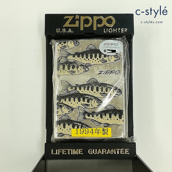 ZIPPO ジッポー 1994年製 魚の大群 オイルライター シルバー 喫煙具