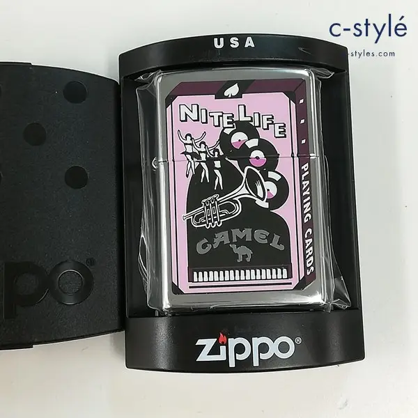 ZIPPO ジッポー CAMEL キャメル NITE LIFE オイルライター シルバー 喫煙具