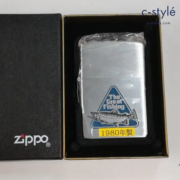 ZIPPO ジッポー 1980年製 The Grest Fishing オイルライター シルバー 喫煙具