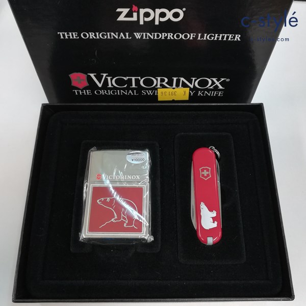 ZIPPO ジッポー VICTORINOX ビクトリノックス ツール ナイフセット オイルライター シルバー クマ 喫煙具