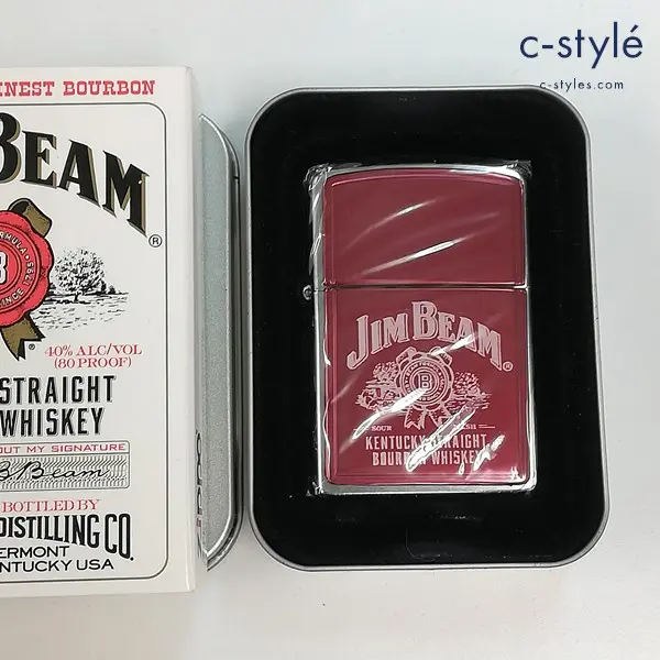 ZIPPO ジッポー JIM BEAM オイルライター シルバー×レッド 喫煙具