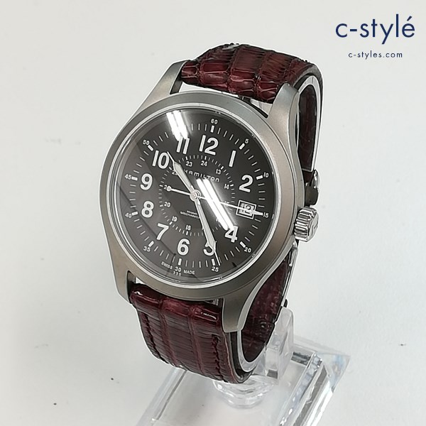 HAMILTON ハミルトン カーキメカニカル 腕時計 パープル系 H695190 自動巻き アナログ レザーベルト