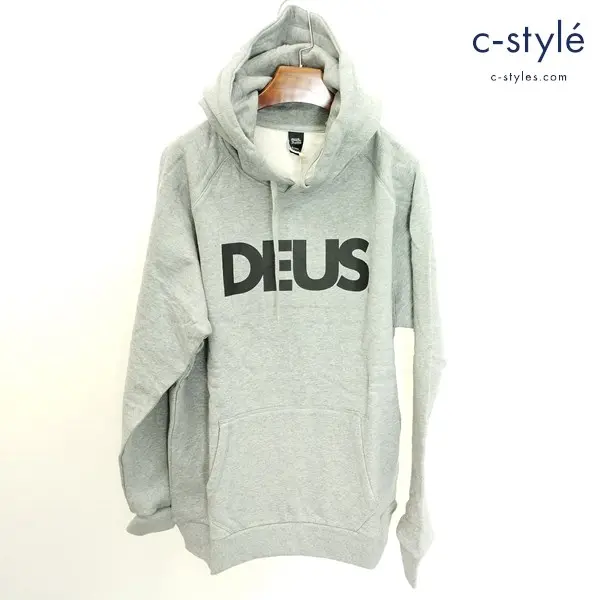 DEUS EX MACHINA All Caps Hoodie XL グレー プルオーバーパーカー フーディー 長袖 綿100