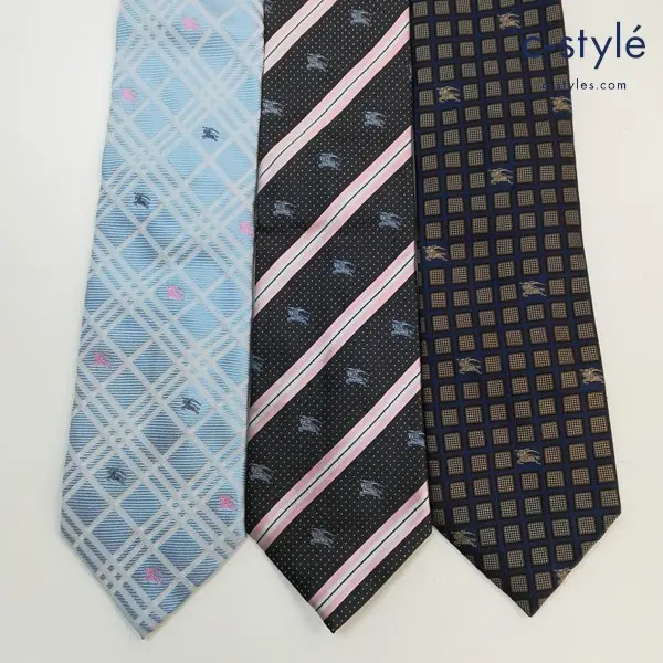 BURBERRY バーバリー ネクタイ 総柄 シルク100％ イタリア製 計3点