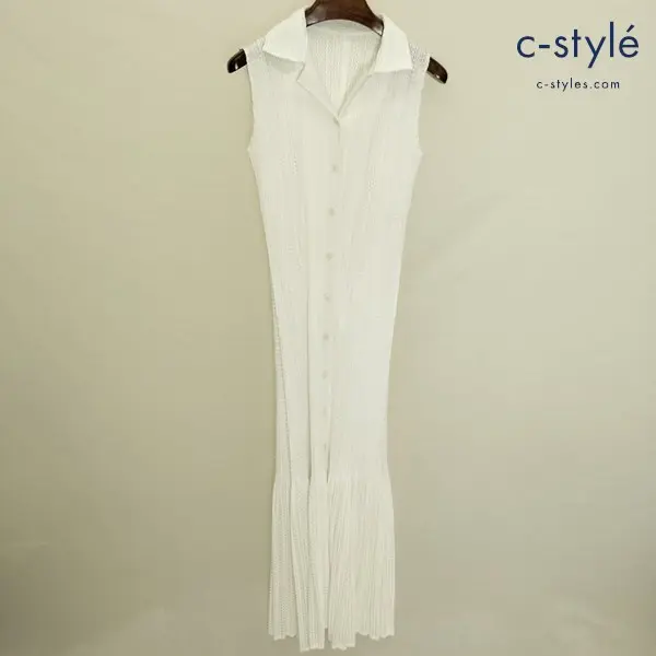 PLEATS PLEASE ISSEY MIYAKE プリーツ ノースリーブワンピース 4 ホワイト PP53-JH525 レディース