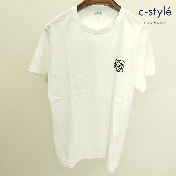 LOEWE ロエベ アナグラム 刺繍Tシャツ L ホワイト 半袖 H526341XAI