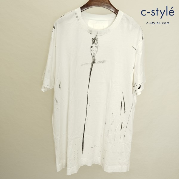 GIVENCHY ジバンシィ トロンプルイユ エフェクト オーバーTシャツ M ホワイト 半袖 綿100 BM712W3Y6B