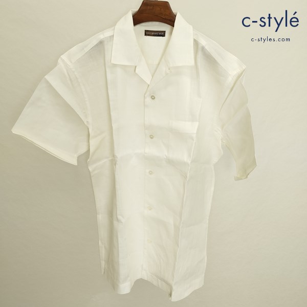 ISSEY MIYAKE MEN イッセイミヤケ メン オープンカラーシャツ 4 アイボリー 半袖 麻100 日本製